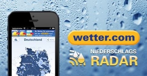 Niederschlagsradar-App von wetter.com Niederschlagsradar-App von wetter.com